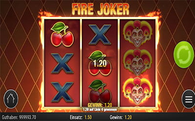 Das Game Play des Spielautomaten Fire Joker.