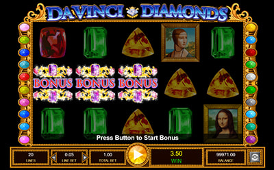 Da Vinci Diamonds Bonusrunde