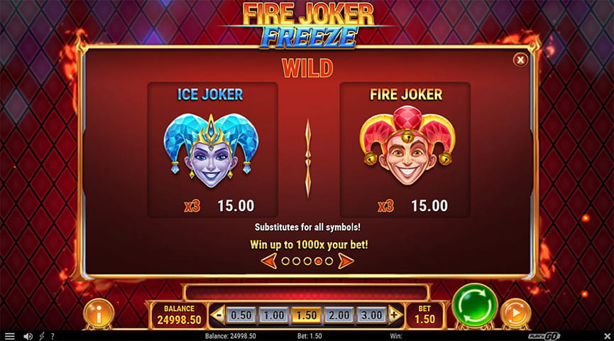 Der Auszahlungstabelle von Fire Joker Freeze