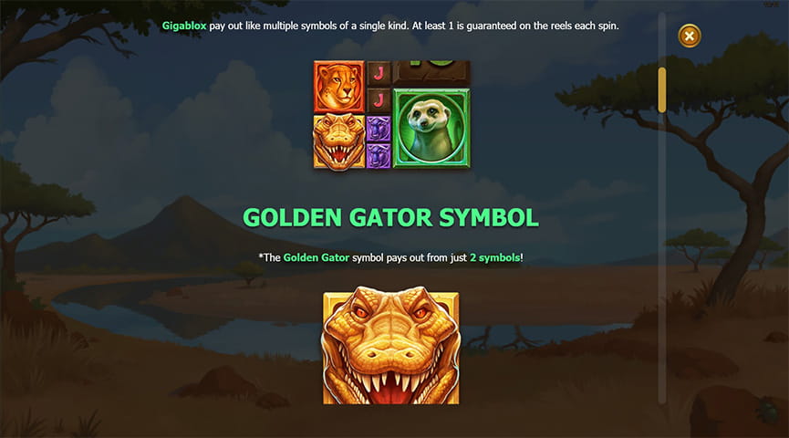 Der Auszahlungstabelle von Gator Gold GigaBlox