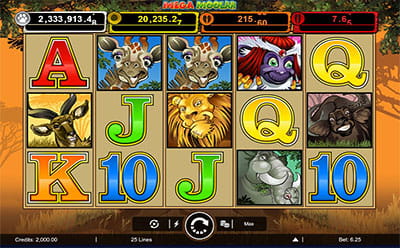 Der Mega Moolah Slot im Nine Casino.