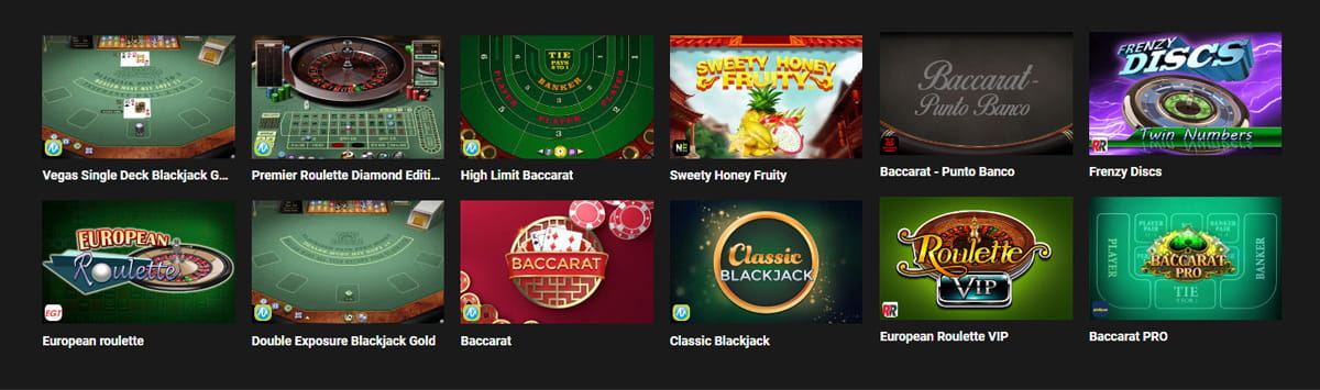 Die Auswahl an Tischspielen im Stake7 Casino