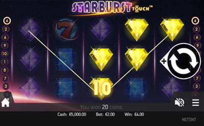 Der beliebte Starburst Slot in der Unique Casino mobile App