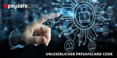 Der Code der paysafecard ist nicht mehr lesbar